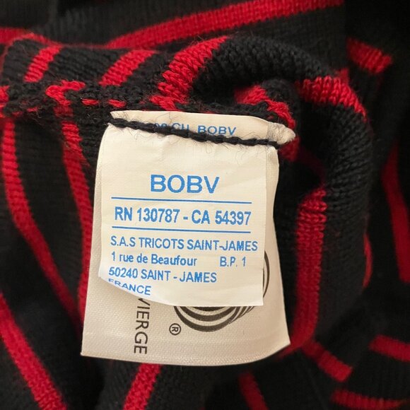 SAINT JAMES EUC Striped Breton Fisherman Sweater Jumper Red/Navy 100% Wool - Picture 8 of 9